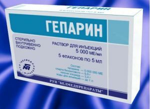 inyección de heparina